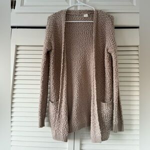 Cozy Beige Open-Front Sweater
